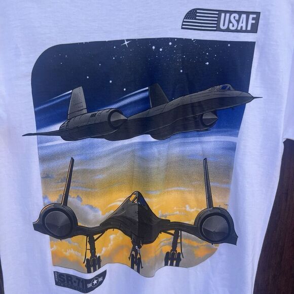 Vintage Lockheed SR-71 Blackbird Graphic Men’s T-shirt Size L NEW Without Tags - Picture 2 of 5